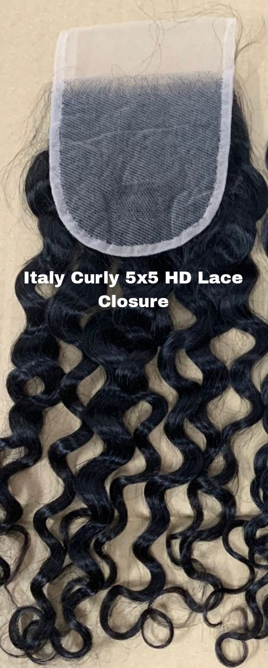 Italy (Italian Curly) Curly 5x5 HD Lace Closure